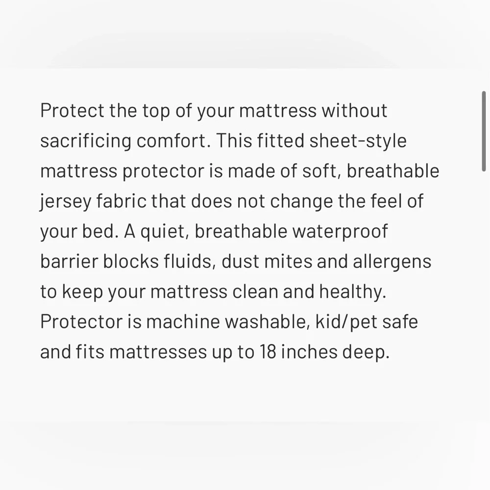 Weekender Jersey Mattress Protector in Twin size Breathable Soft Waterproof NEW